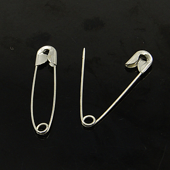 Iron Safety Pins, Platinum, 22x5x2mm, Pin: 0.3mm, about 1000pcs/bag