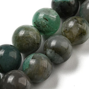 Natural Emerald Quartz Beads Strands, Grade A, Round, 8mm, Hole: 1mm, about 51pcs/strand, 15.43''(39.2cm)
