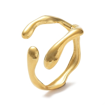 304 Stainless Steel Open Cuff Rings, Golden, Ring, Inner Diameter: 17mm