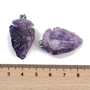 Raw Rough Natural Amethyst Pendants(G-G162-01P-02)-3