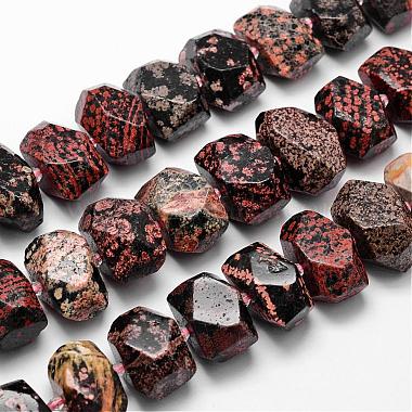 15mm Nuggets Snowflake Obsidian Beads