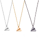 3Pcs 3 Colors Alloy Origami Plane Pendant Necklaces Set for Women(NJEW-FI0001-08)-1
