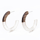 Accessoires de boucles d'oreilles en résine et bois de noyer(X-RESI-R425-01-A03)-3