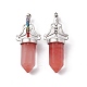 Cherry Quartz Glass Big Pointed Pendants(G-I342-01P-01)-2