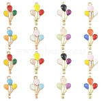40Pcs 8 Colors Alloy Enamel Pendants, Balloon, Light Gold, Mixed Color, 22.5~23.5x13~13.5x2~3.5mm, Hole: 1.2~2mm, 5pcs/color(ENAM-YW0006-85)