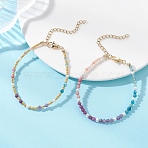 2Pcs 2 Styles Natural Ruby & Apatite & Sunstone & Rhodonite & Amethyst & Shell Pearl Beaded Bracelet Sets for Women2Pcs 2 Styles Natural Ruby & Apatite & Sunstone & Rhodonite & Amethyst & Shell Pearl Round Beaded Bracelet Sets for Women, 6.97 inch(17.7cm), 1pc/style(BJEW-JB13555)