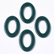 Cellulose Acetate(Resin) Linking Rings, Oval, Dark Green, 23x16x2mm, Inner Diameter: 15x8mm(KY-S158-A62-04)