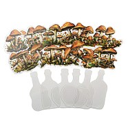 Mushroom with Bottle Waterproof PET Stickers, Decorative Stickers, for Water Bottles, Laptop, Luggage, Cup, Computer, Mobile Phone, Skateboard, Guitar Stickers, Dark Orange, 44~99x40~70.5x0.1mm, 30pcs/set(DIY-G116-04F)