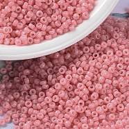 MIYUKI Round Rocailles Beads, Japanese Seed Beads, 15/0, (RR4465) Duracoat Dyed Opaque Guava, 1.5mm, Hole: 0.7mm, about 5555pcs/10g(X-SEED-G009-RR4465)