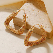 Brass Triangle Hoop Earrings, Golden, 28x6mm(NC6749-2)