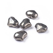 Natural Pyrite Beads, No Hole/Undrilled, Heart, 20x25x11~13mm(X-G-F659-A24)