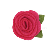 Wool Felt Cabochons, Rose, Cerise, 50x40mm(FABR-PW0001-122B)