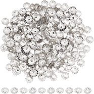 300Pcs Flower 304 Stainless Steel Bead Caps, Multi-Petal, Stainless Steel Color, 6x1mm, Hole: 1mm(STAS-UN0035-14)