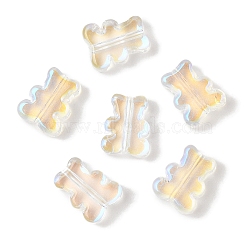 Transparent Spray Paint Glass Beads, Bear, Clear, 10x8x4mm, Hole: 1mm(GLAA-Z011-08I)