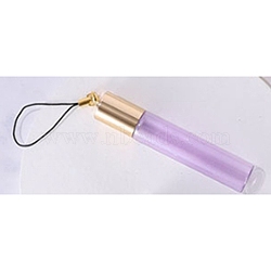 Glass Aromatherapy Refillable Bottle, Roller Ball Bottles, with Aluminium Oxide Cover & PP Plug, Column, Lilac, 1.6x8.7cm, Capacity: 10ml(0.34fl. oz)(MRMJ-WH0073-04B-F)