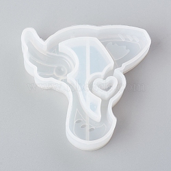 Shaker Mold, DIY Quicksand Jewelry Silicone Molds, Resin Casting Molds, For UV Resin, Epoxy Resin Jewelry Making, Wing Launcher, White, 58x61x14mm(DIY-D024-13)