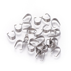 Tarnish Resistant 201 Stainless Steel Snap on Bails, Stainless Steel Color, 14x11x7mm(STAS-I101-41E-P)