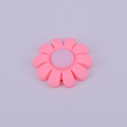 Opaque Frosted Resin Cabochon, Flower, Pink, 19.5x5.5mm(RESI-WH0009-03)