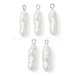 Acrylic Imitation Pearl Pendants, Nuggets, 28x8x7mm, Hole: 2.5mm(PALLOY-JF02328-01)