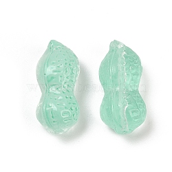 Transparent Glass Beads, Peanut, Baking Paint, Medium Aquamarine, 23x11.5x11mm, Hole: 1.5mm(DGLA-E004-07H)