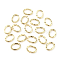 304 Stainless Steel Jump Rings, Closed Jump Rings, Oval, Real 18K Gold Plated, 6x8x1mm, Inner Diameter: 4x6mm(STAS-F221-46V-G)