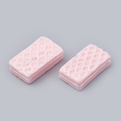 Resin Cabochons, Biscuit, Imitation Food, Pink, 18x10x5mm(CRES-N016-08B)