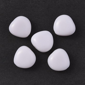 Opaque Acrylic Beads, Triangle, White, 17x17.5x9.5mm, Hole: 1.5mm, about 240pcs/500g
