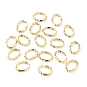 304 Stainless Steel Jump Rings, Closed Jump Rings, Oval, Real 18K Gold Plated, 6x8x1mm, Inner Diameter: 4x6mm