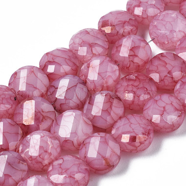 Indian Red Flat Round Glass Beads