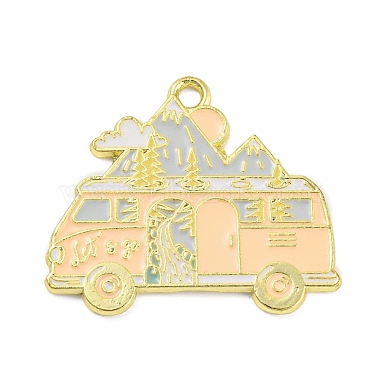 Golden PeachPuff Car Alloy+Enamel Pendants