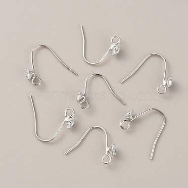 Brass Micro Pave Clear Cubic Zirconia Earring Hooks(KK-WH0047-96P)-2