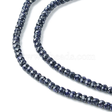 Synthetic Blue Goldstone Beads Strands(G-F748-O02-01)-4