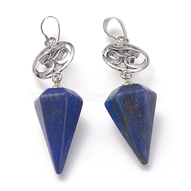 Natural Dyed Lapis Lazuli Pendants(G-O194-03)-2