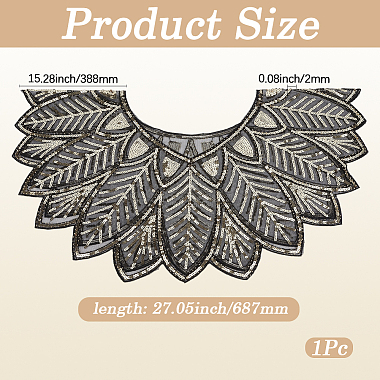 Polyester with Plastic Feather Sequin Shawls(AJEW-CY0003-24)-2