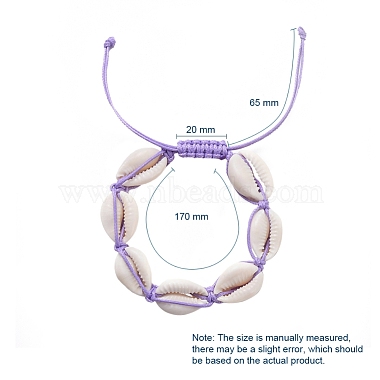 Natural Cowrie Shell Braided Beads Bracelets(BJEW-JB05057)-7