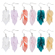 6 Pairs 6 Colors Acrylic Leaf Dangle Earrings(EJEW-FI0001-73)-1