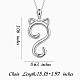 Rhodium Plated 925 Sterling Silver Cat Pendant Necklace for Women(JN1047A)-3