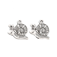 Tibetan Style Zinc Alloy Pendants, Lead Free & Cadmium Free, Snail Charms, Antique Silver, 15.7x16x3mm, Hole: 1.5mm, about 312pcs/500g(TIBEP-R334-032AS-RS)