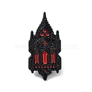 Gothic Zinc Alloy Enamel Pin Brooch, for Backpack Clothes, Building, 35x17.5x1.5mm(JEWB-C028-03D-EB)