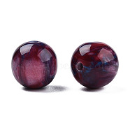 Resin Beads, Imitation Gemstone, Round, Camellia, 12x11.5mm, Hole: 1.5~3mm(RESI-N034-01-M07)