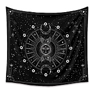 Polyester Tapestry Wall Hanging, Sun and Moon Psychedelic Wall Tapestry with Art Chakra Home Decorations for Bedroom Dorm Decor, Rectangle, Black, 1300x1500mm(PW23040479753)