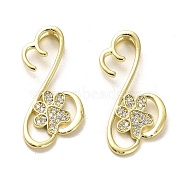 Brass Micro Pave Cubic Zirconia Pendants, Long-Lasting Plated, Claw, Golden, 28x15x4mm, Hole: 3.5x1.8mm(KK-K355-50G)