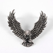 316 Surgical Stainless Steel Pendants, Eagle/Hawk Charm, Antique Silver, 43x46x11mm, Hole: 10x6mm(STAS-E070-77)