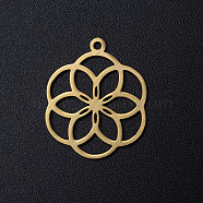 201 Stainless Steel Filigree Charms, Seed of Life/Sacred Geometry, Golden, 22.5x18.5x1mm, Hole: 1.5mm(STAS-T049-T671-2)