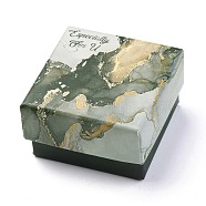 Cardboard Jewelry Boxes, with Sponge Inside, for Jewelry Gift Packaging, Square with Marble Pattern and with Word Specially for U, Slate Gray, 5.2x5.15x3.2cm(CON-P008-B01-04)