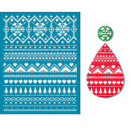 Silk Screen Printing Stencil, for Painting on Wood, DIY Decoration T-Shirt Fabric, Christmas Themed Pattern, 12.7x10cm(DIY-WH0341-020)