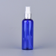 100ml Refillable PET Plastic Spray Bottles, with Fine Mist Sprayer & Dust Cap, Round Shoulder, Blue, 14.1x3.85cm, Capacity: 100ml(3.38 fl. oz)(MRMJ-WH0059-68B)