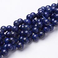 Dyed Grade A Natural Lapis Lazuli Beads Strands, Round, about 8mm in diameter, hole: 1mm, about 48pcs/strand, 15.5 inch(GSR8mmC123)