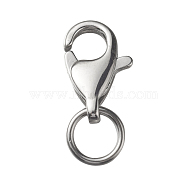 304 Stainless Steel Lobster Claw, Stainless Steel Color, 15.5mm, 11x6.5x3.5mm(STAS-G213-01P-03)