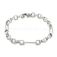 304 Stainless Steel Figaro Chain Bracelet, Stainless Steel Color, 8 inch(20.4cm)(BJEW-C042-01P)
